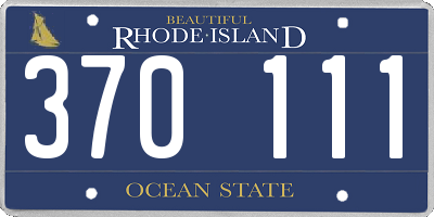 RI license plate 370111