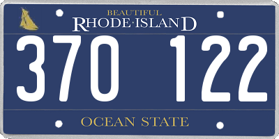 RI license plate 370122