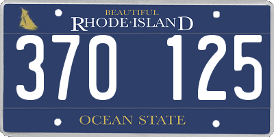 RI license plate 370125