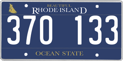 RI license plate 370133