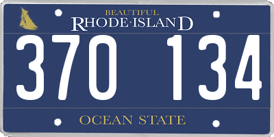 RI license plate 370134