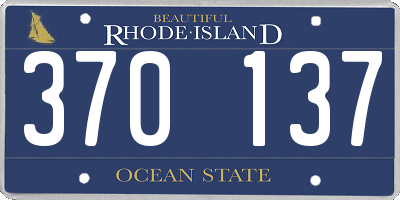 RI license plate 370137