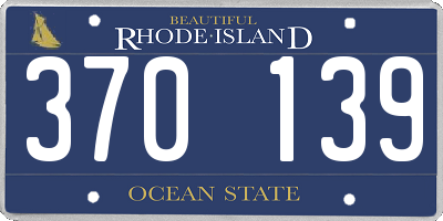 RI license plate 370139
