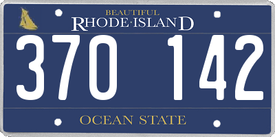 RI license plate 370142