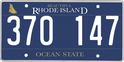 RI license plate 370147