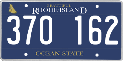 RI license plate 370162