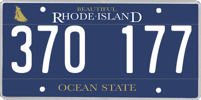 RI license plate 370177