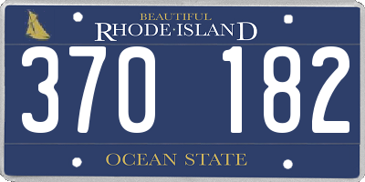 RI license plate 370182