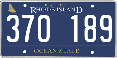 RI license plate 370189