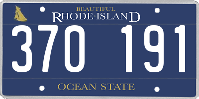 RI license plate 370191