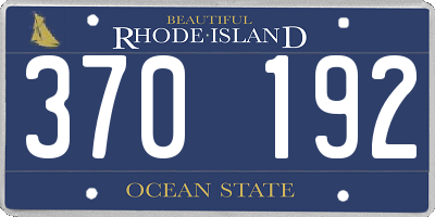 RI license plate 370192
