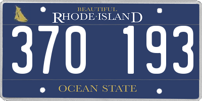 RI license plate 370193