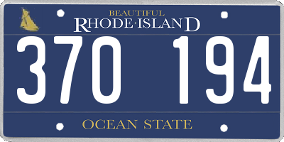 RI license plate 370194