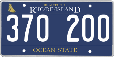 RI license plate 370200