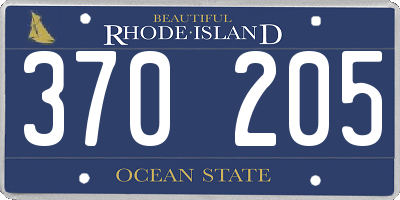 RI license plate 370205