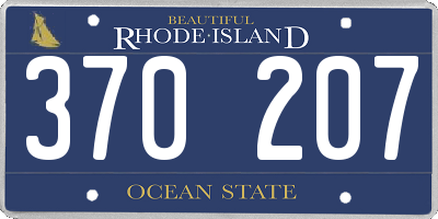 RI license plate 370207