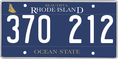 RI license plate 370212