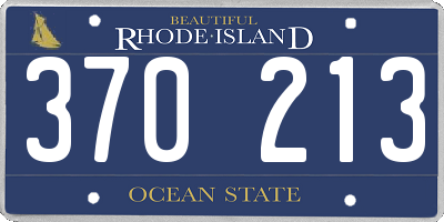 RI license plate 370213
