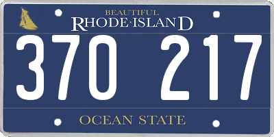 RI license plate 370217