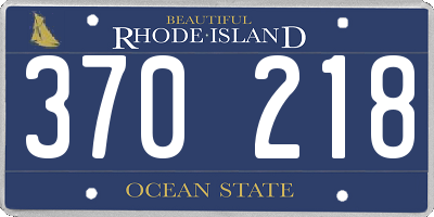 RI license plate 370218