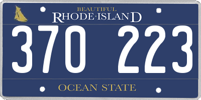 RI license plate 370223