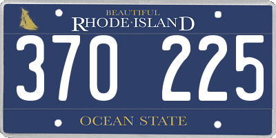 RI license plate 370225