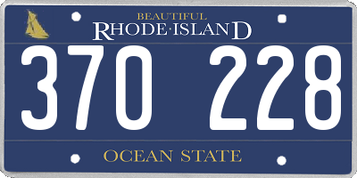RI license plate 370228