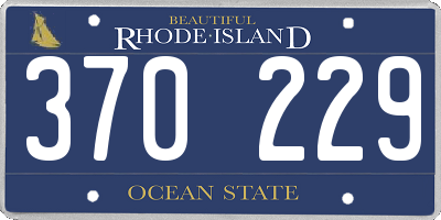 RI license plate 370229