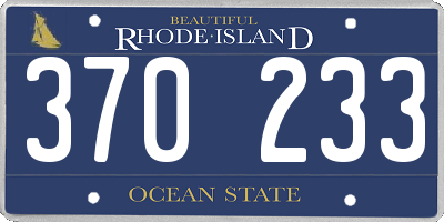 RI license plate 370233