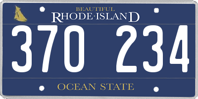 RI license plate 370234