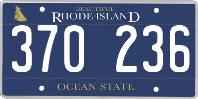 RI license plate 370236