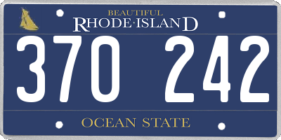 RI license plate 370242