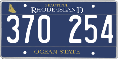 RI license plate 370254