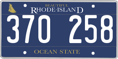 RI license plate 370258