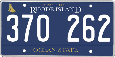 RI license plate 370262