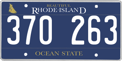 RI license plate 370263