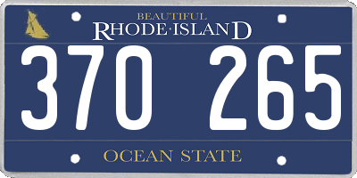 RI license plate 370265