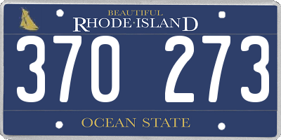 RI license plate 370273