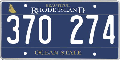 RI license plate 370274