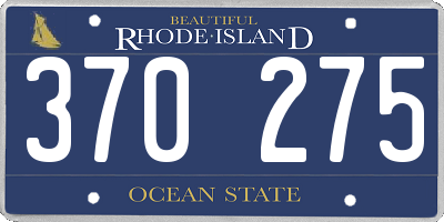 RI license plate 370275