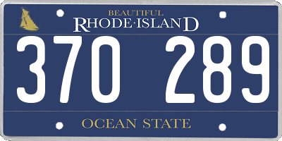RI license plate 370289