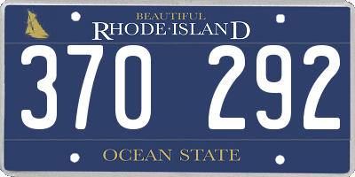 RI license plate 370292