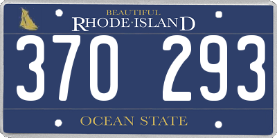 RI license plate 370293