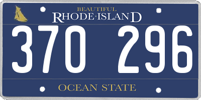 RI license plate 370296