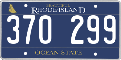 RI license plate 370299