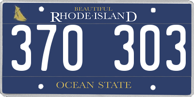 RI license plate 370303