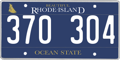 RI license plate 370304