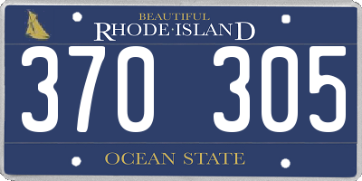 RI license plate 370305