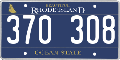 RI license plate 370308