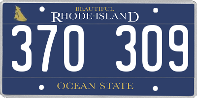 RI license plate 370309